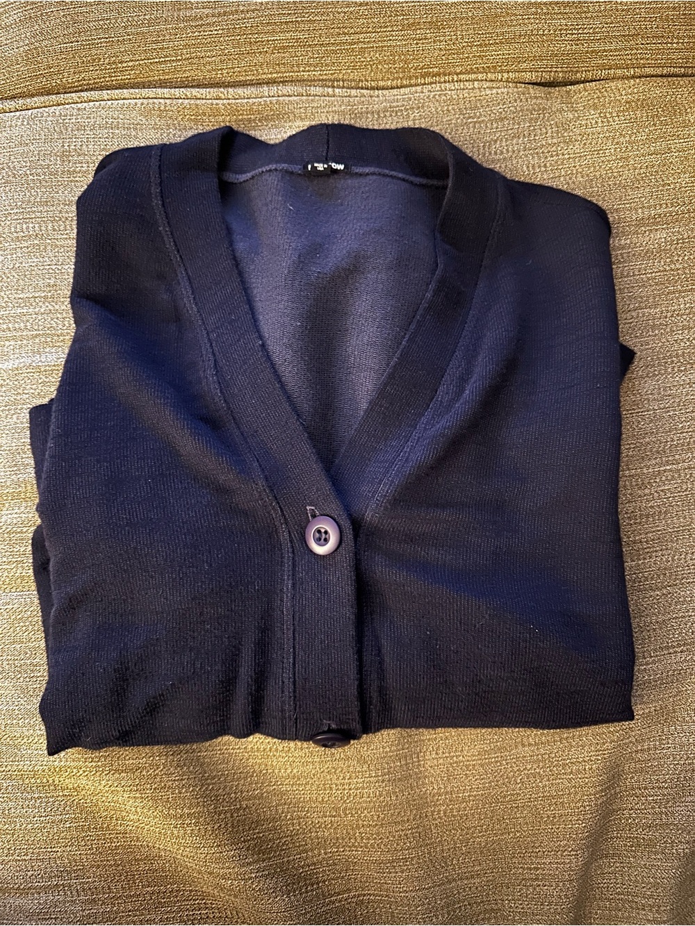Monrow Navy V-Neck Knit Cardigan